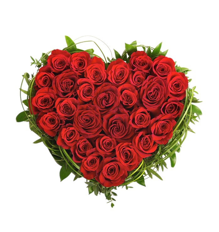 Coeur de roses rouges - Flore italienne