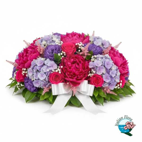 Purple and pink Funeral arrangement