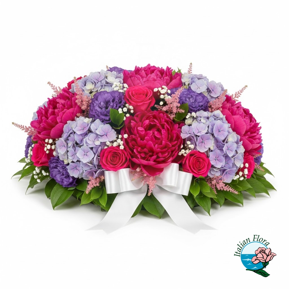 Purple and pink Funeral arrangement Purple and pink Funeral arrangement