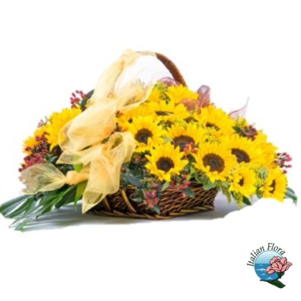 Basket of sunflowers