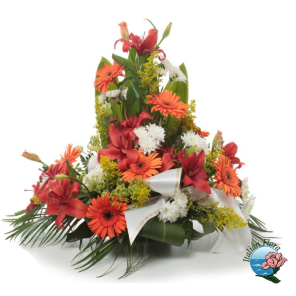 Arreglo funerario naranja
