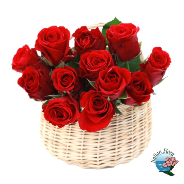 Basket of red roses
