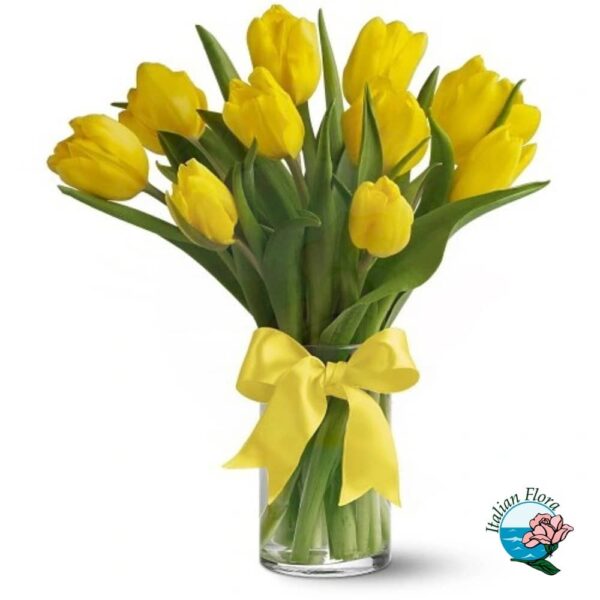 Bouquet of yellow tulips