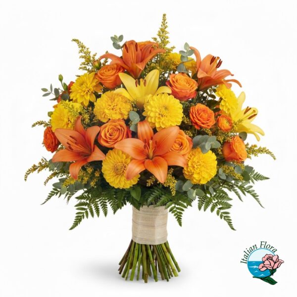 Funeral Bunch of Yellow and Orange Flowers