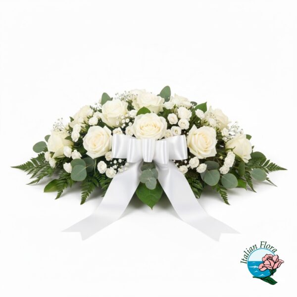 Funeral Spray of White Roses