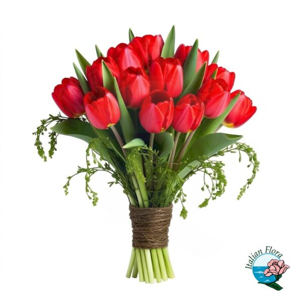 Bouquet of red tulips