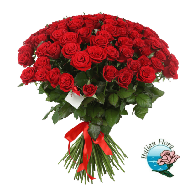 Bunch of 100 red roses