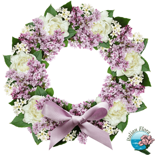 Funeral Wreath in Pink and White