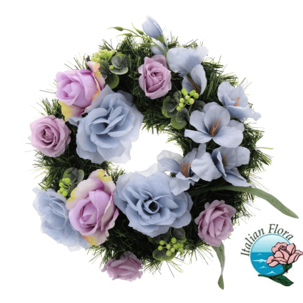 Funeral tribute in Purple and Blue tones