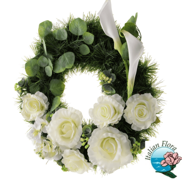 Arrangement hommage floral blanc